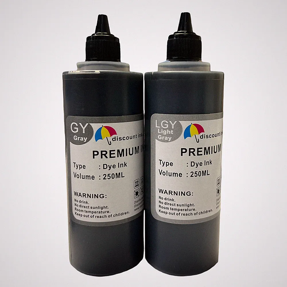 250ml Gray and Light Gray universal refill ink for Canon Epson Brother Hp