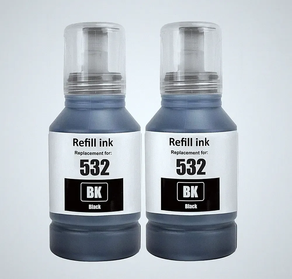 2PK Compatible With Epson 532 Ink Bottle Black EcoTank ETM3170 ETM1170 ETM2170