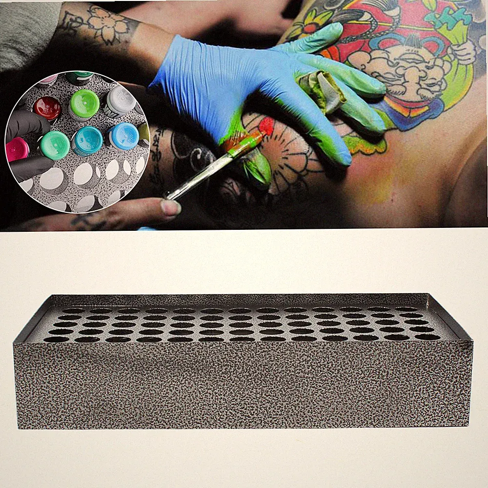 78-Holes Tattoo Ink Rack Wall Mounted Ink Bottle Display Holder Stand Organizer