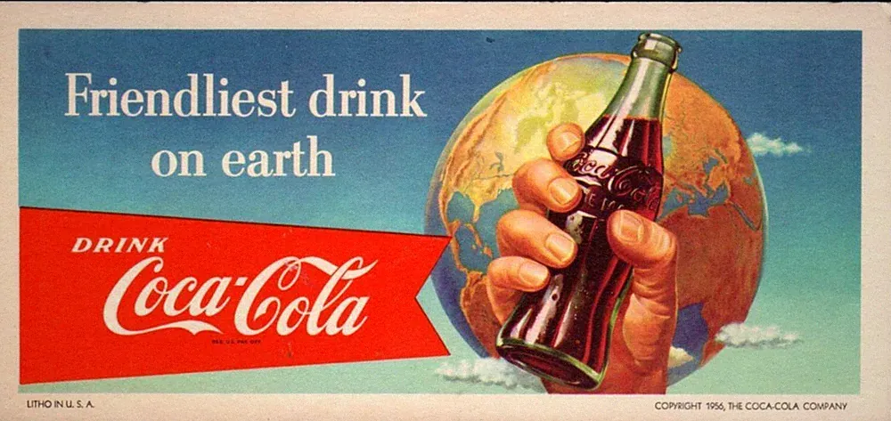 😎😎 Coca-Cola Coke Bottle Ink Blotter Dated 1956 Friendliest Drink On Earth