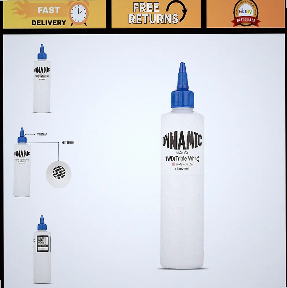 Dynamic Color Co Triple White Tattoo Ink 8 oz Bottle
