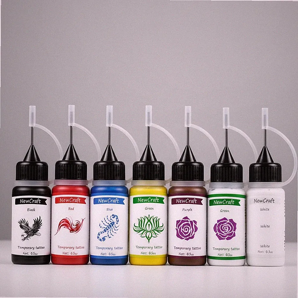 Dynamic Tattoo Ink Kit - 7 Rich Colors in 15ml Bottles for Masterful Art