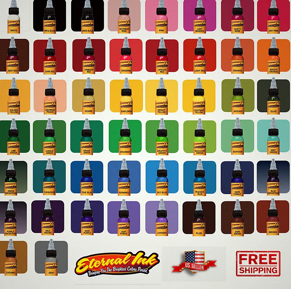 Eternal Tattoo Single Color Ink 1 oz 30ml Bottle 100% Authentic Free Shipping