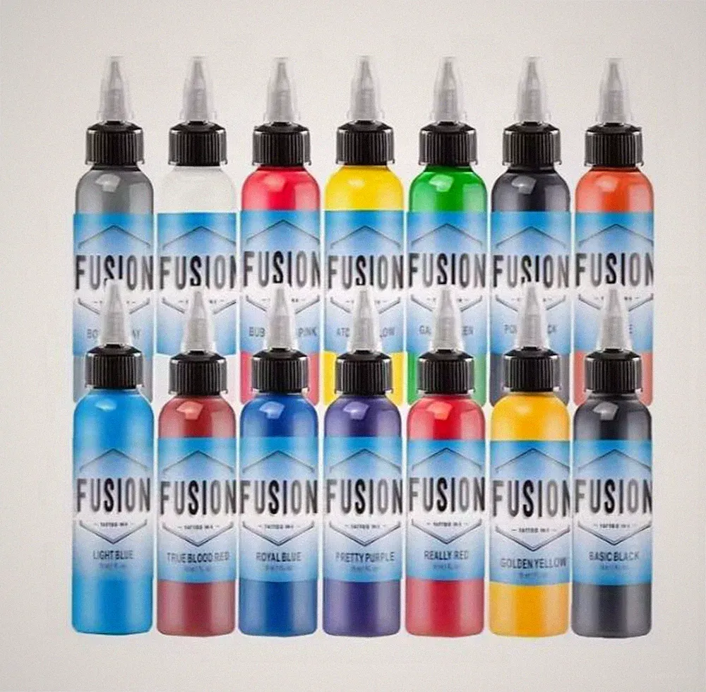 FUSION 14 color Professional Tattoo Ink 30ml/1oz bottles (retails over 120) NEW!