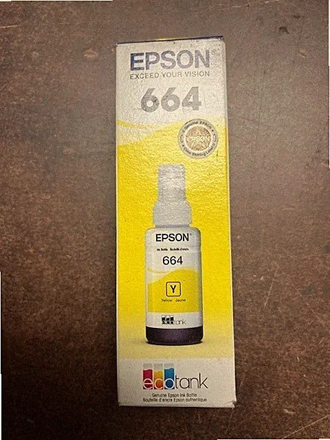 GENUINE Epson 664 Ink Bottle Yellow Brand New Exp 2021-2022