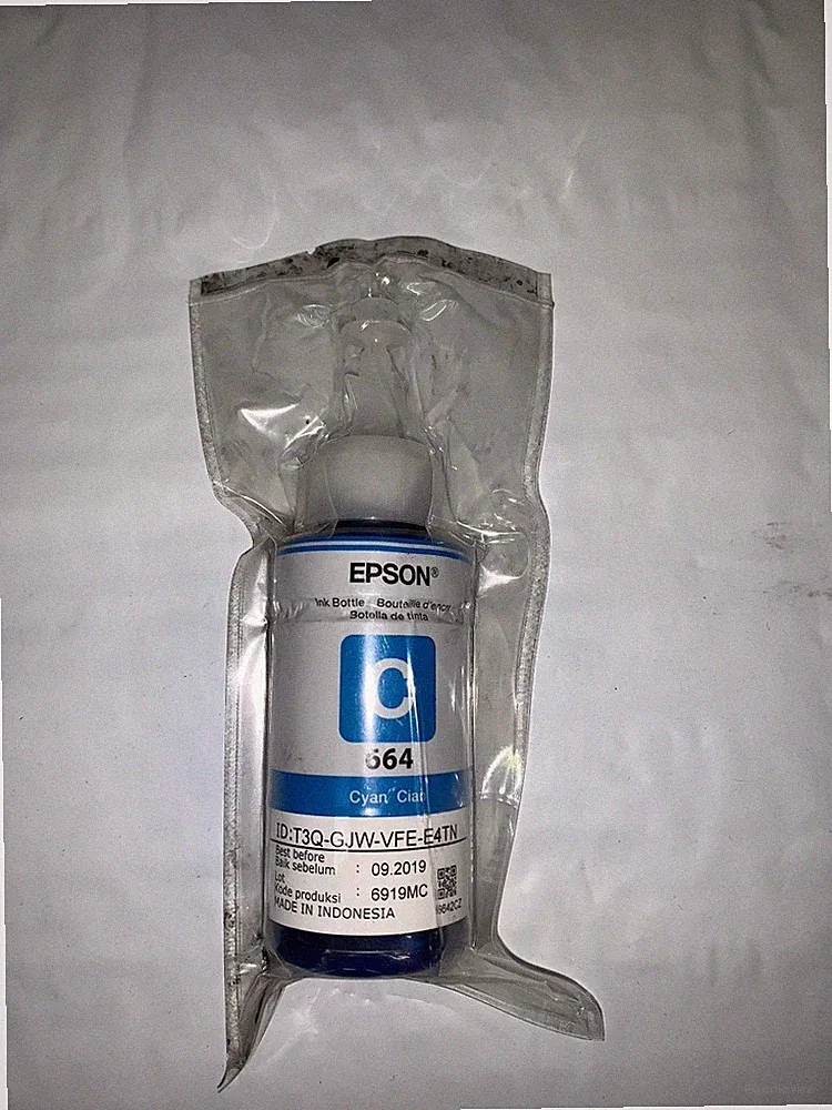 GENUINE NEW EPSON 664 ECOTANK CYAN INK BOTTLE 70ml DATE 2019