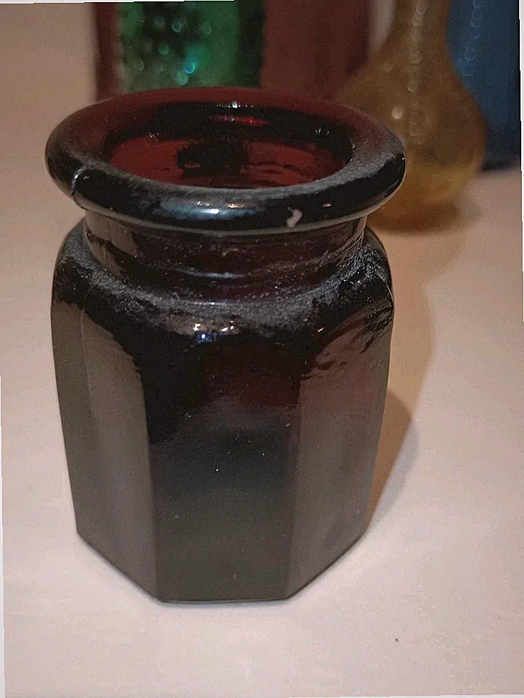 Ink Bottle Purple Amethyst 2 1/8'' Eight Sided Bottle With Round Top