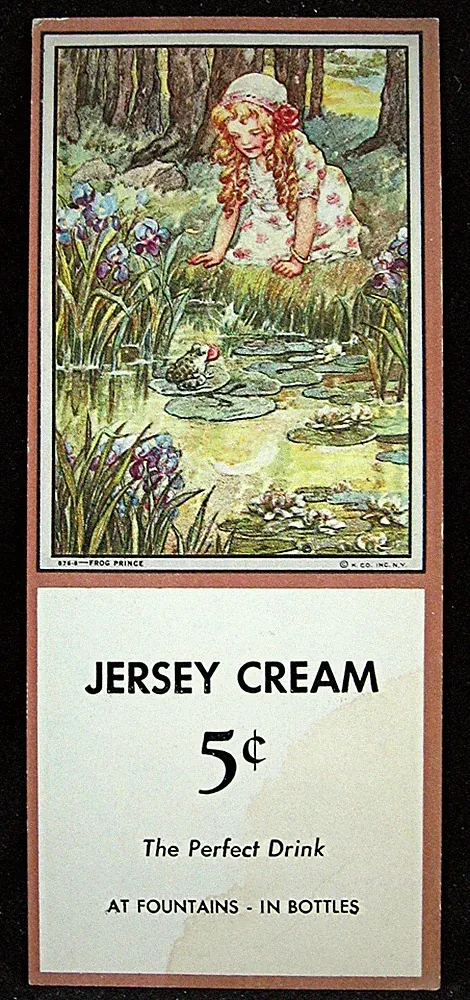 Jersey Creme 5 Cent Soda Fountain Or Bottle Frog Prince Image Adv Ink Blotter