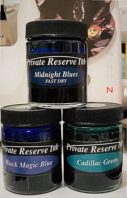 Large 66ml/2.19oz Bottles 'Private Reserve' Fountain Pen Ink, USA, Unused, Boxed