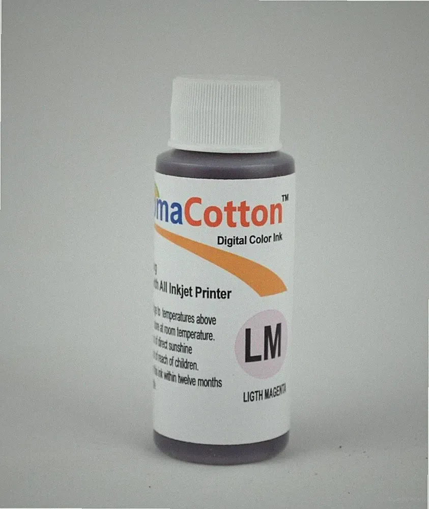 LIGHT MAGENTA COLOR INK REFILL BOTTLE FOR INKJET PRINTER COTTON T-SHIRT 60ml