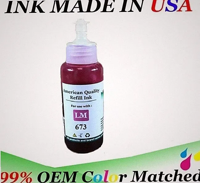 Light Magenta Refill Ink bottle 673 T6736 for Printer L800 L801 L805 L850 L1800