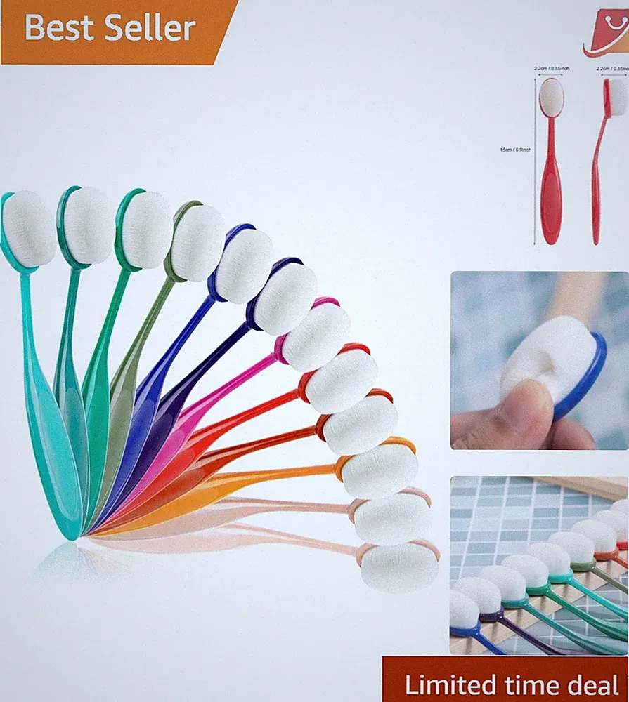 Lightweight Ink Blending Brushes for Smooth Application - 12 Colors Set