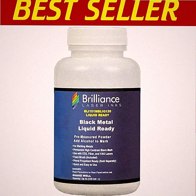 Liquid Black Laser Ink for Metals 120ml - CO2/Fiber/YAG