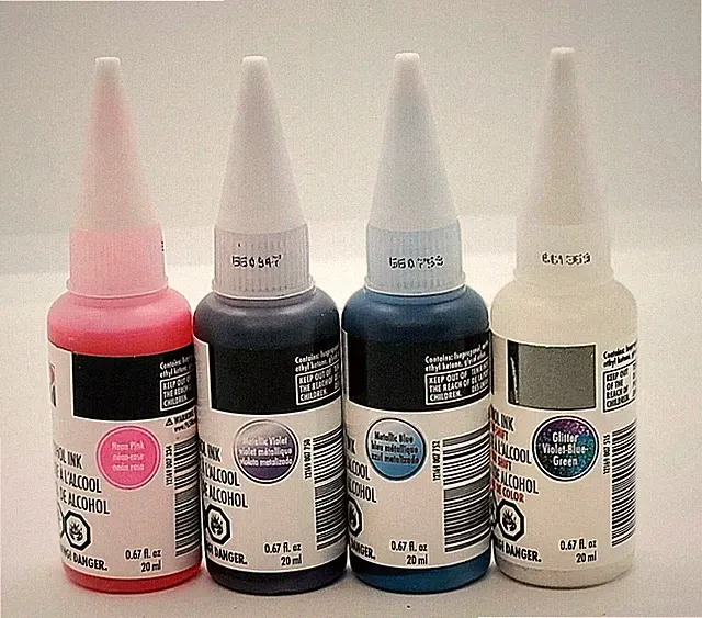 Marabu Alcohol Metallic Ink- 20ml Bottles Assorted Colors Set of 4