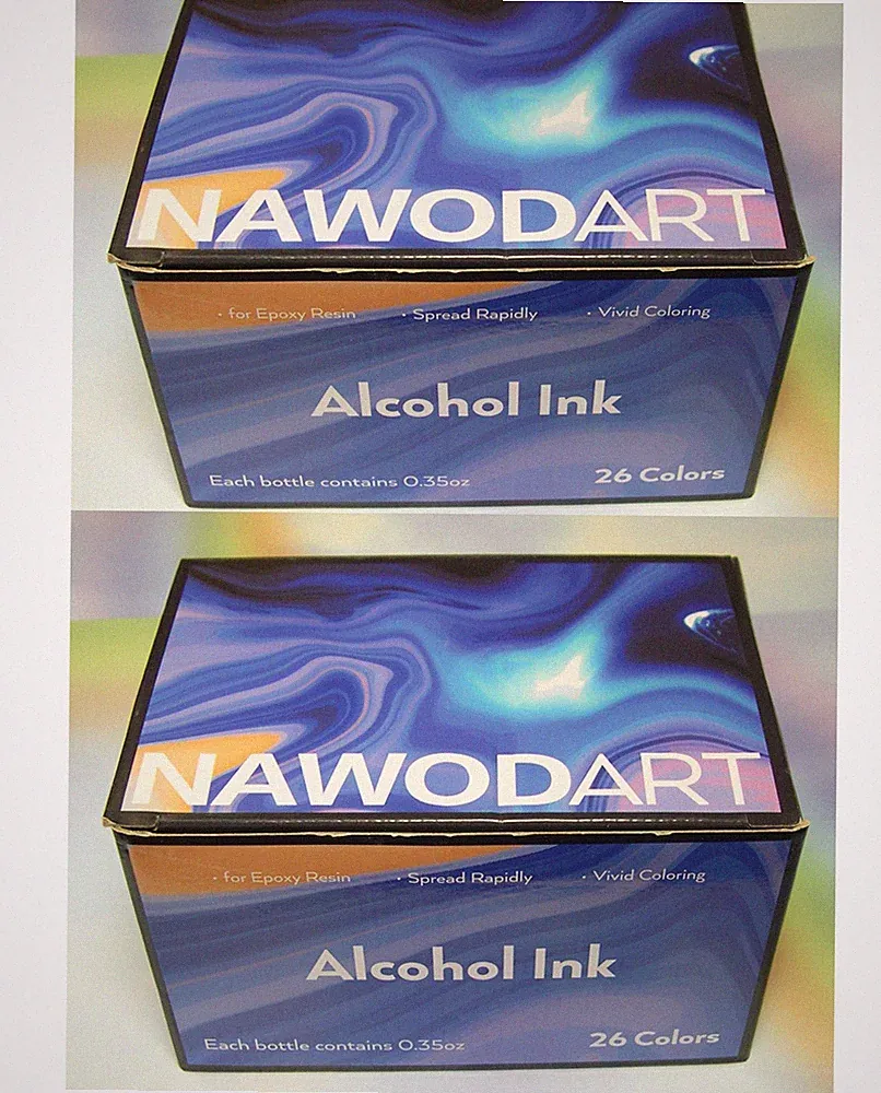 NAWODART Alcohol Ink Lot 2 boxes ! QTY 52 Bottles Epoxy Resin art GREAT GIFT