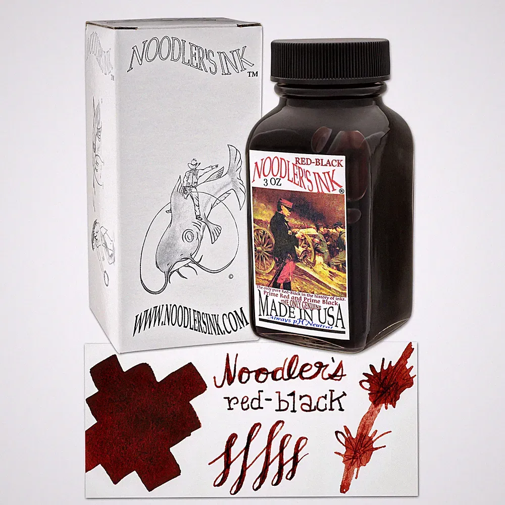 Noodler's Bottled Ink for Fountain Pens in Red-Black - 3oz - New In Box - 19019