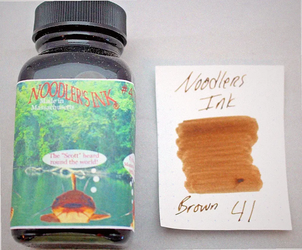 NOODLERS FOUNTAIN PEN INK 3 OZ BOTTLE BROWN #41