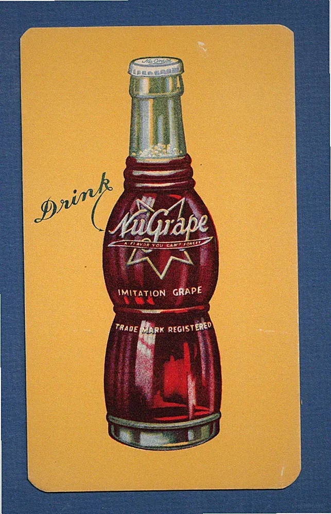 NuGrape Ink Blotter - 3½"x6", 1920's Bottle, Great Cond