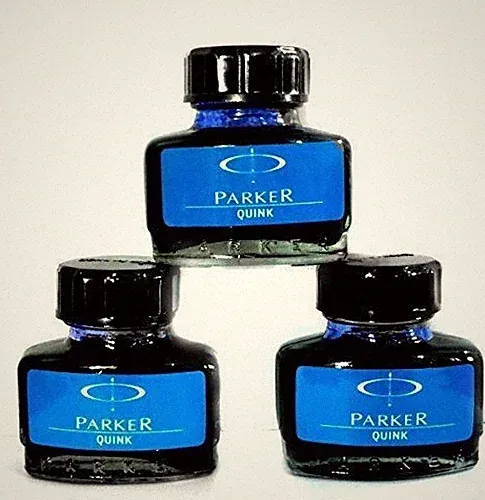 Parker Quink Fountain Ink Bottle Blue 30ml each Pack of 3 Free Shipping