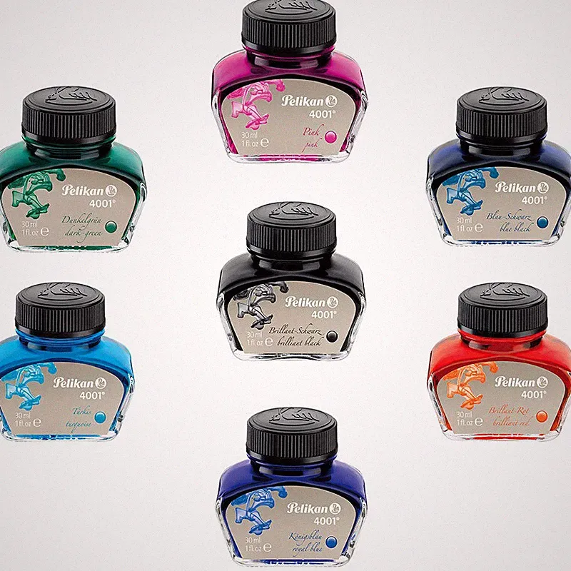 PELIKAN 4001 Fountain Pen Ink Bottle 30ml 62.5ml & 1000ml - ASSORTED COLOURS