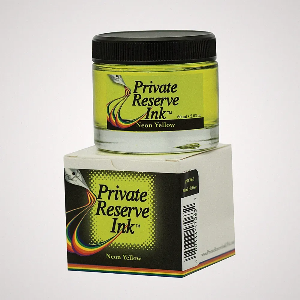 Private Reserve Fountain Pen Ink Bottle, 60ml, Neon Yellow