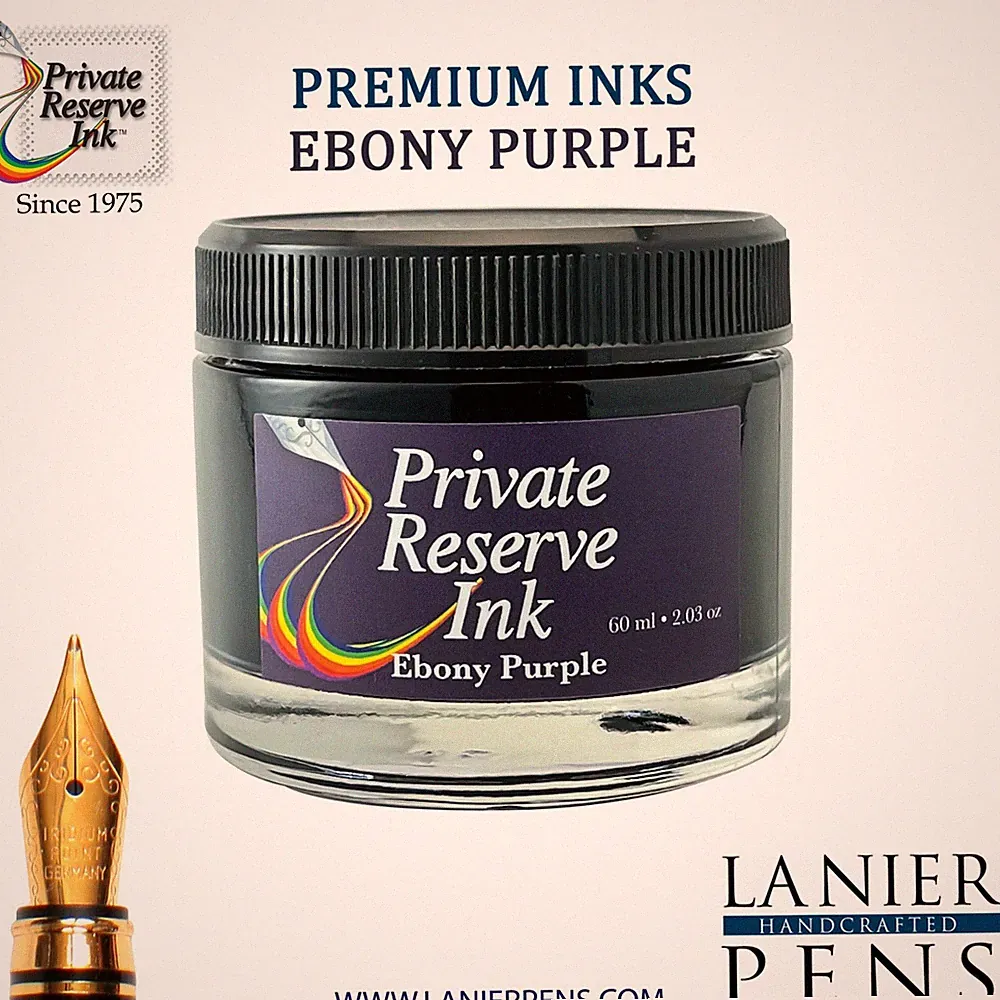 Private Reserve Ink, 60ML Ink Bottle – Ebony Purple