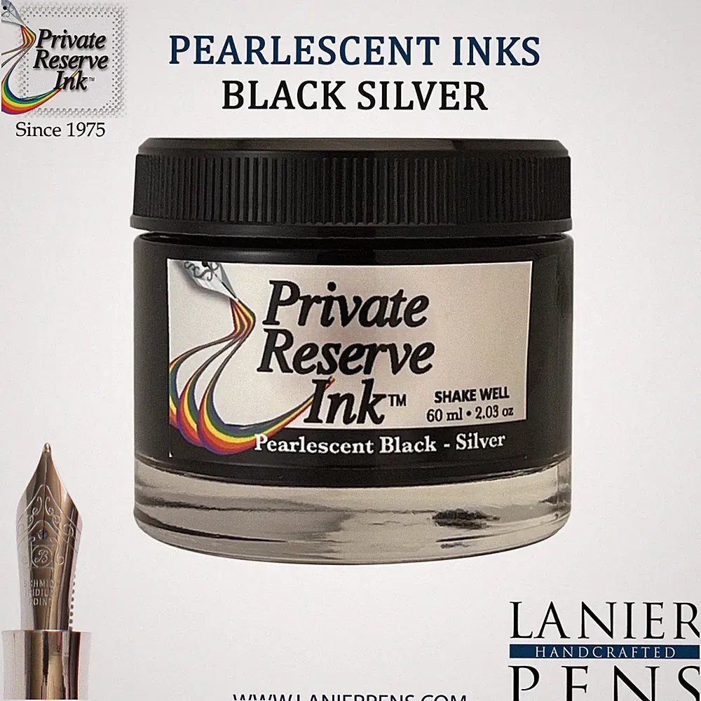 Private Reserve Ink Bottle 60ml - Pearlescent Black-Silver (PR17045)