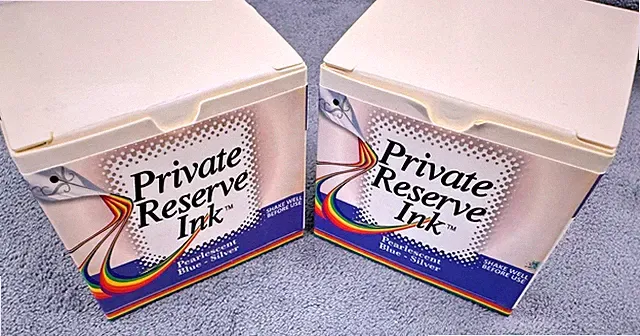 Private Reserve Ink Pearlescent Blue-Silver Set of 2 – 60ml Bottles