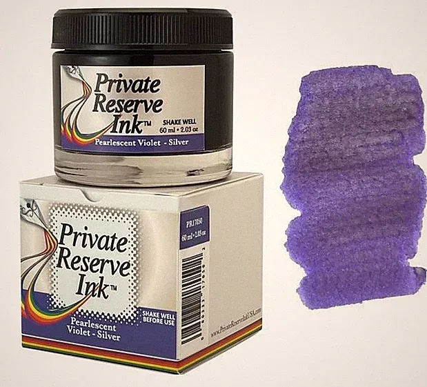 Private Reserve Pearlescent Fountain Pen Ink Bottle, Violet & Silver Shimmer