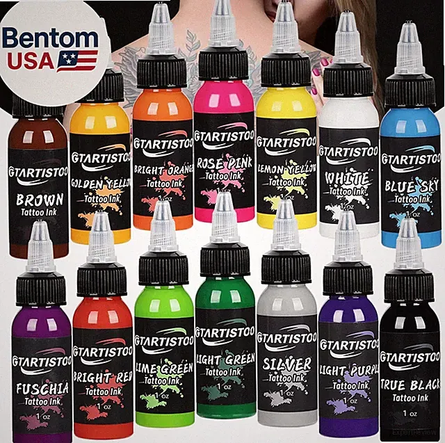 Professional Tattoo Ink Set 14 Colors 1OZ (30Ml) Vegan-Friendly Pigment Tattoo I