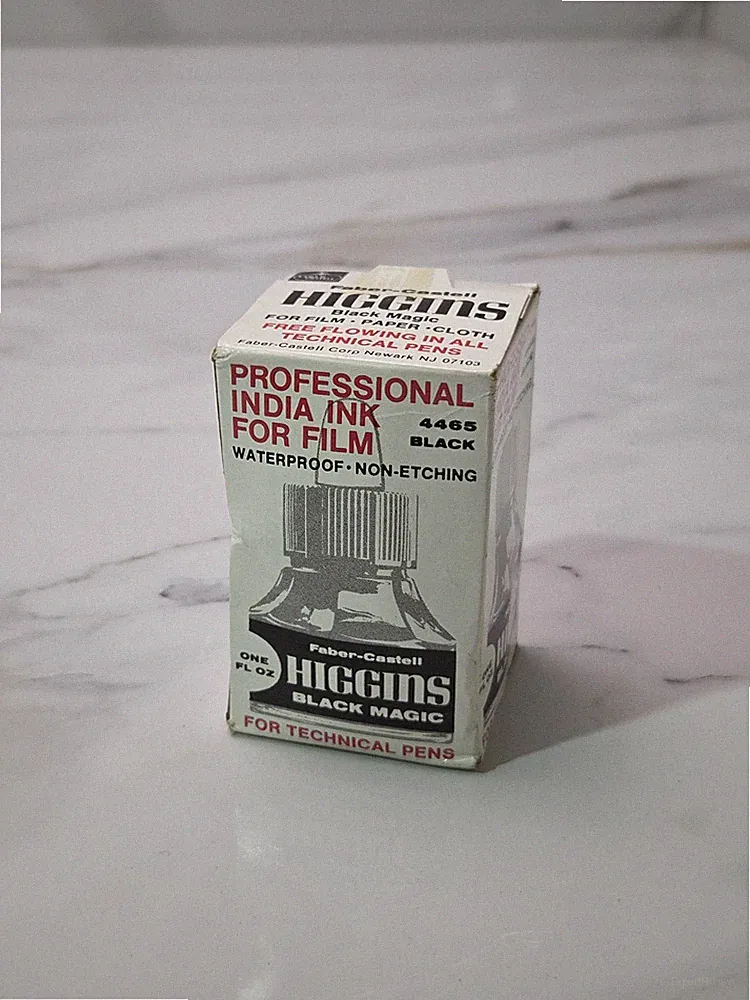 Sealed Box Vintage HIGGINS Black Magic Ink No. 4465 Bottle With Box