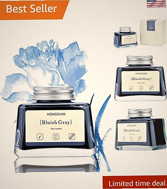 Stylish Hongdian 60ml Bluish Gray Ink for Fountain Pens - Non-Clogging Formula