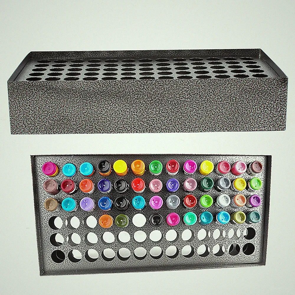 Tattoo Ink Bottle Holder 78 Holes Metal Ink Vertical Display Stand Organizer