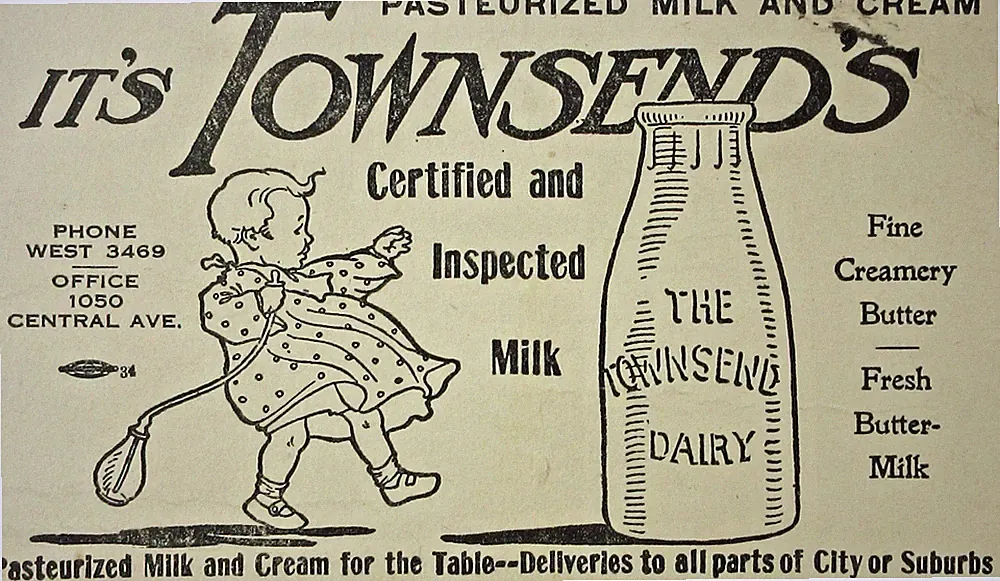 Townsend Dairy Cincinnati OH Advertising Ink Blotter Murder Baby Bottle 1920-30s
