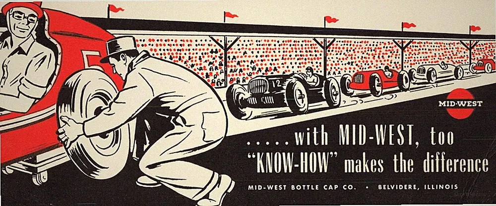 Vintage Advertising Ink Blotter Mid-West Bottle Cap Co.