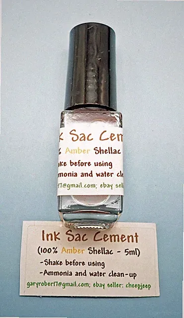 Vintage Fountain Pen Ink Sac Sack Diaphragm Cement Sealant Adhesive Shellac